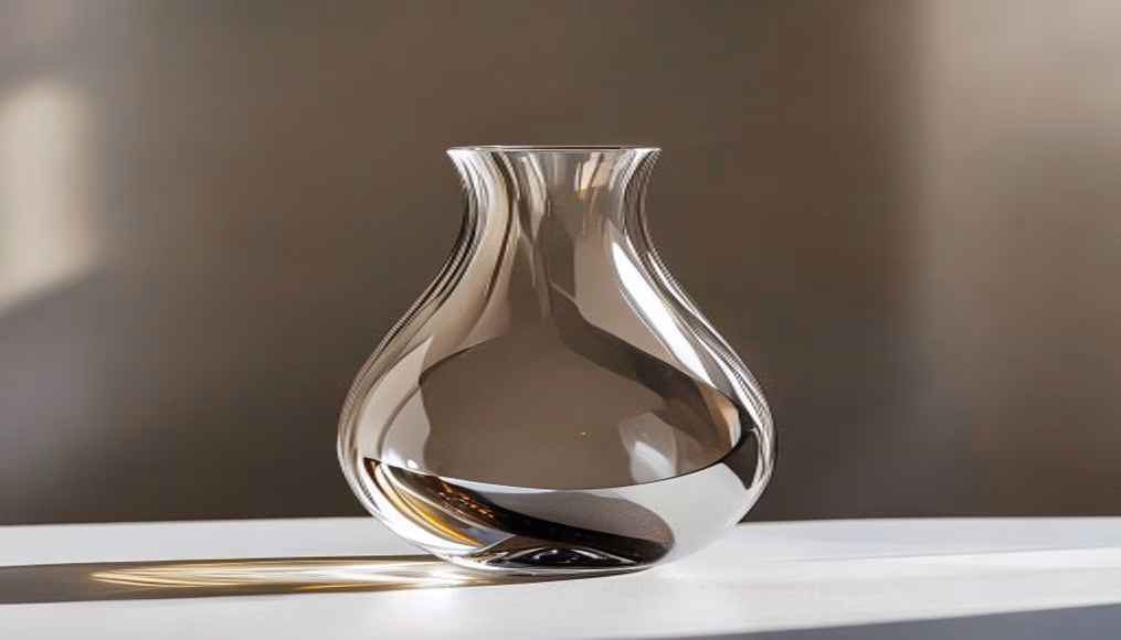 Orrefors street vase crystal em fotografia editorial de luxo