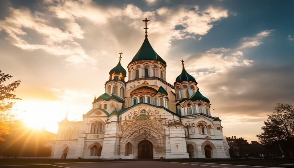 orthodox cathedral russian in editorial style