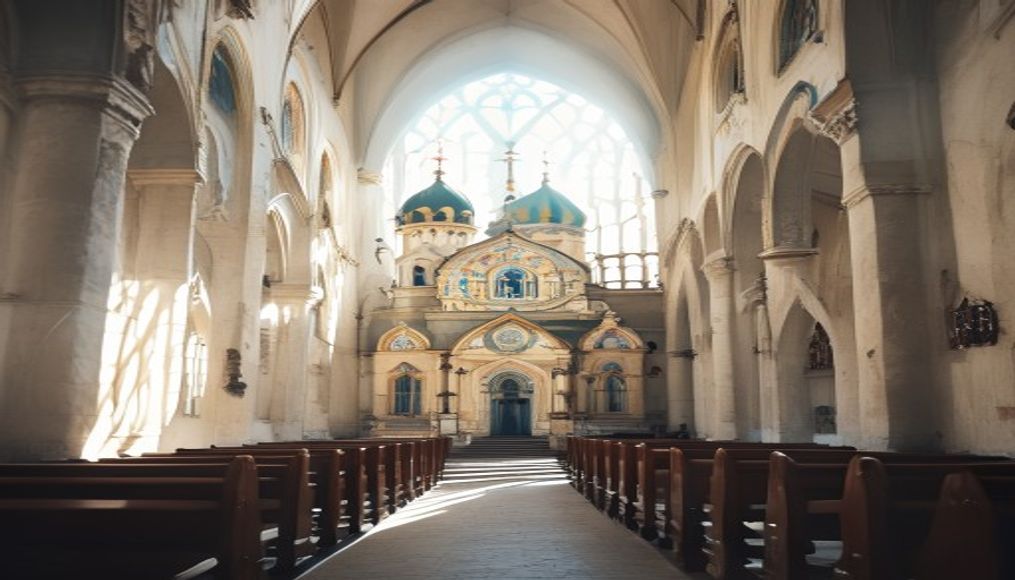 orthodox cathedral russian in editorial style