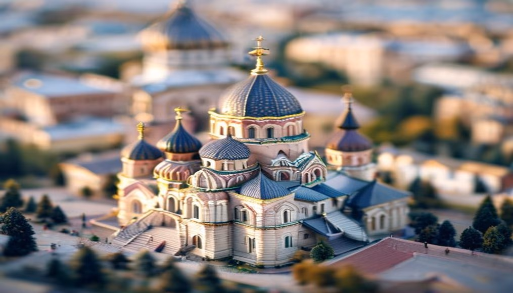 orthodox cathedral russian in editorial style