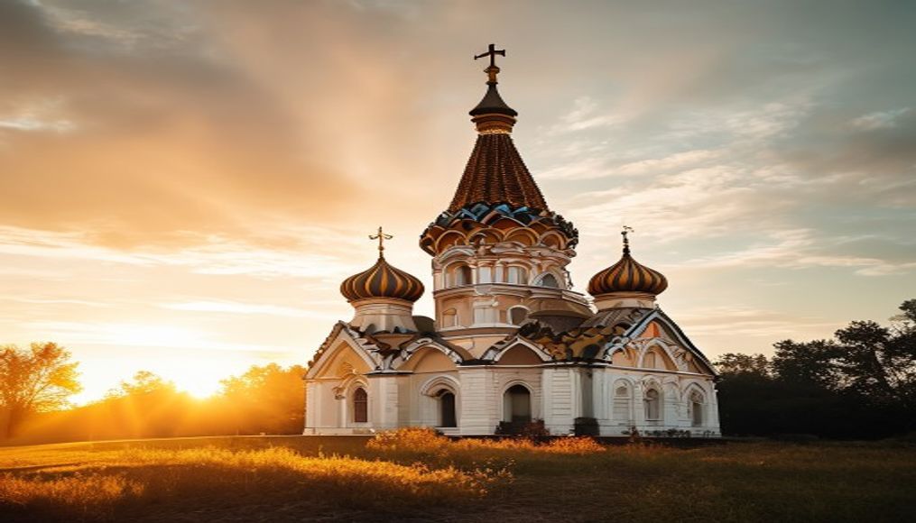 orthodox church onion in editorial style