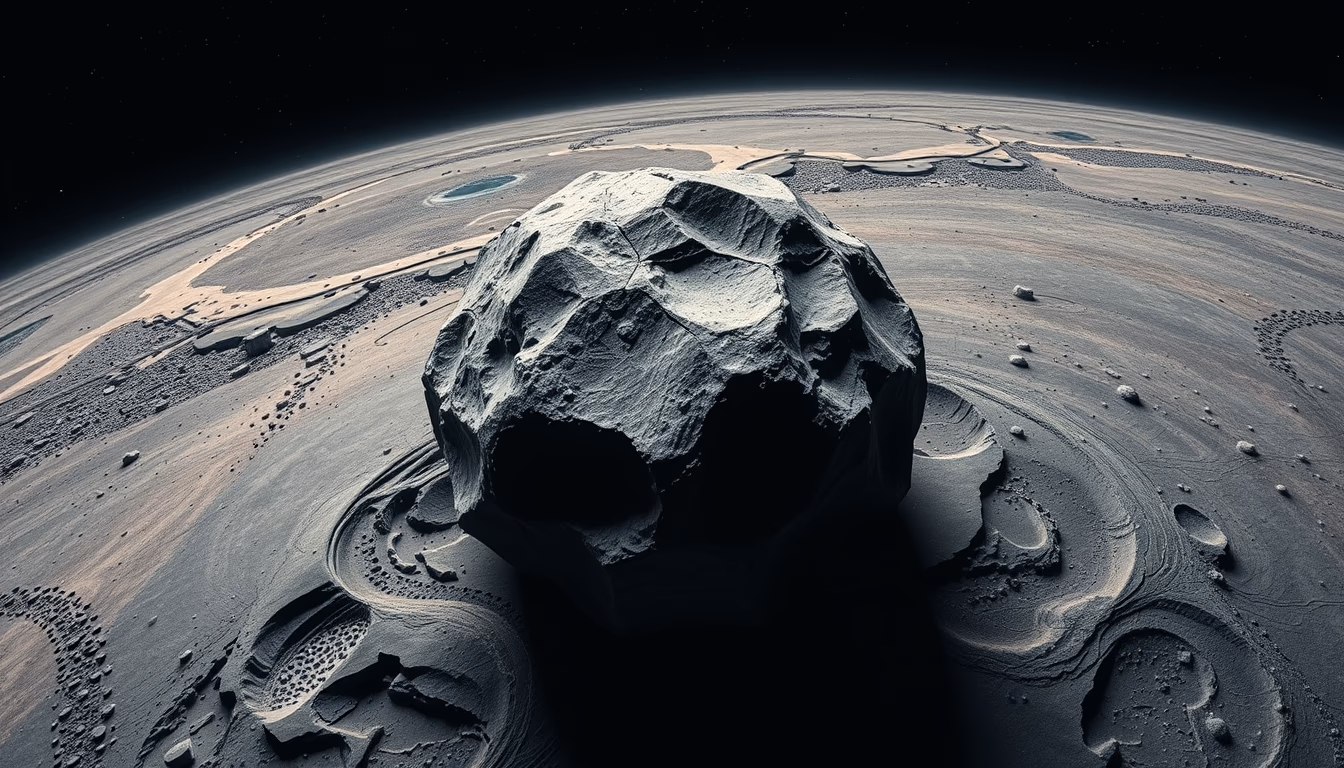 osiris-rex bennu asteroid in editorial style