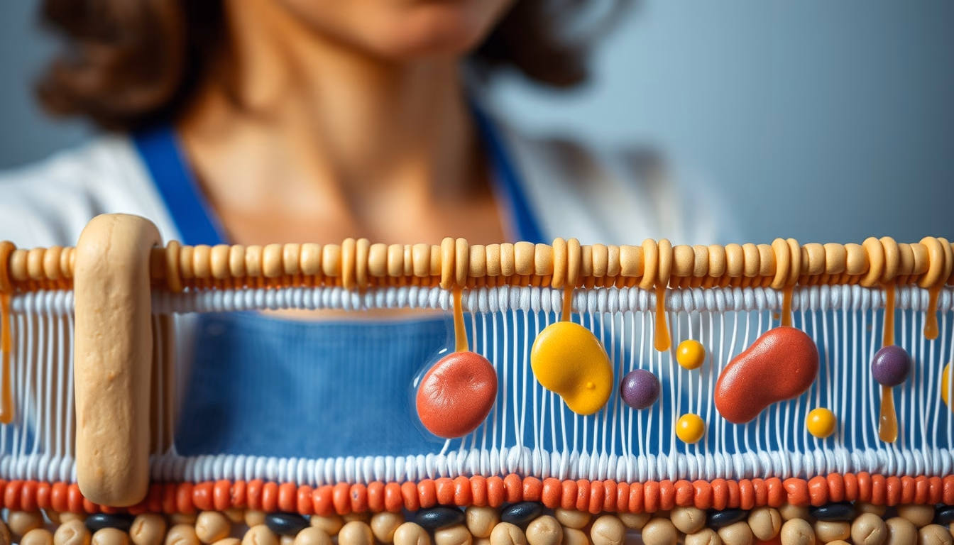 osmosis membrane diagram in editorial style