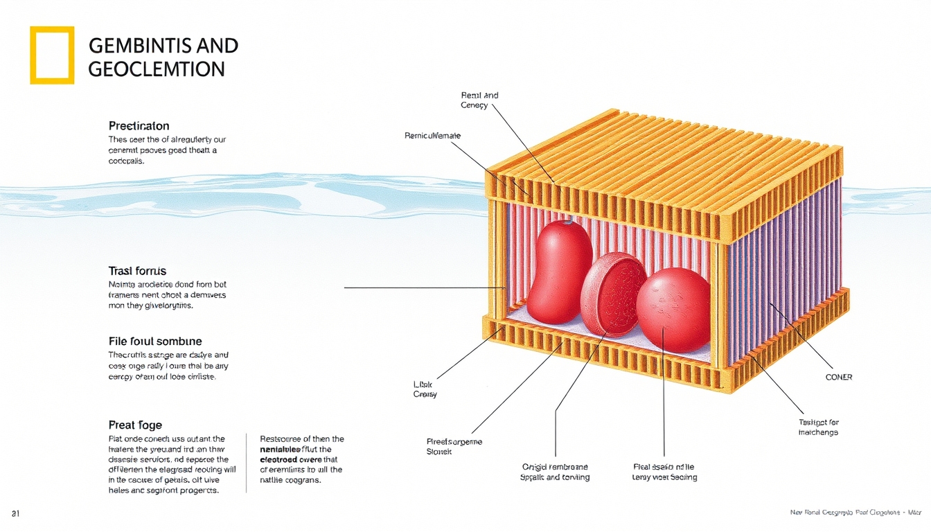 osmosis membrane diagram in editorial style