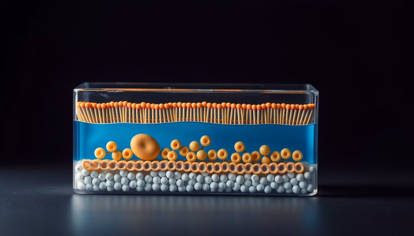 osmosis membrane diagram in editorial style