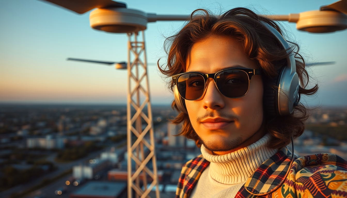 oversized retro 70s in editorial style