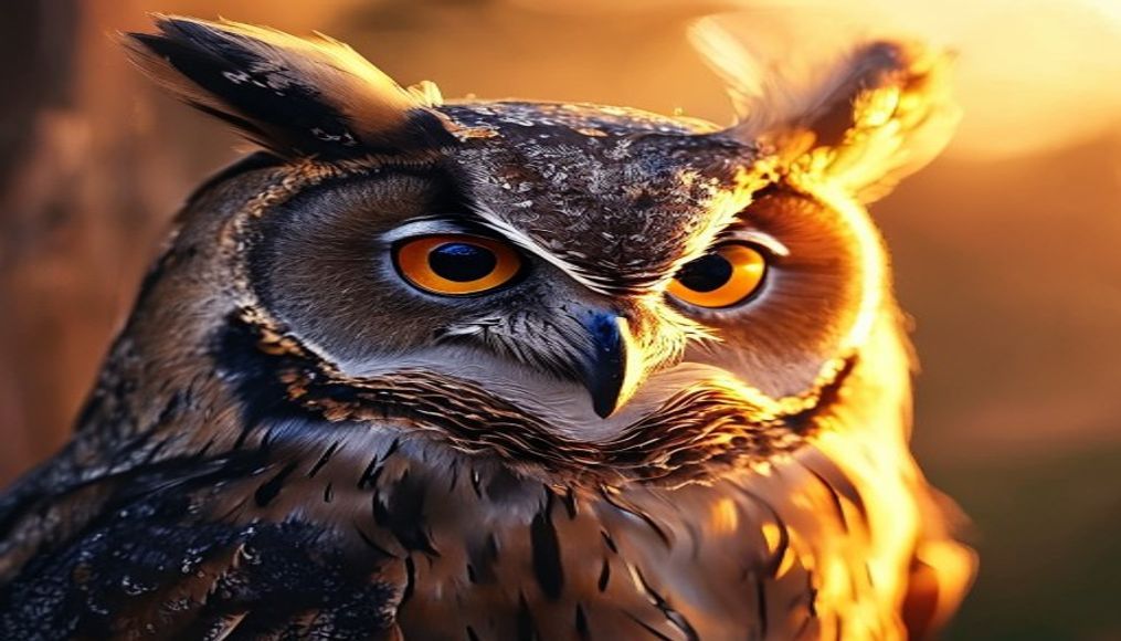 owl barn macro face in editorial style