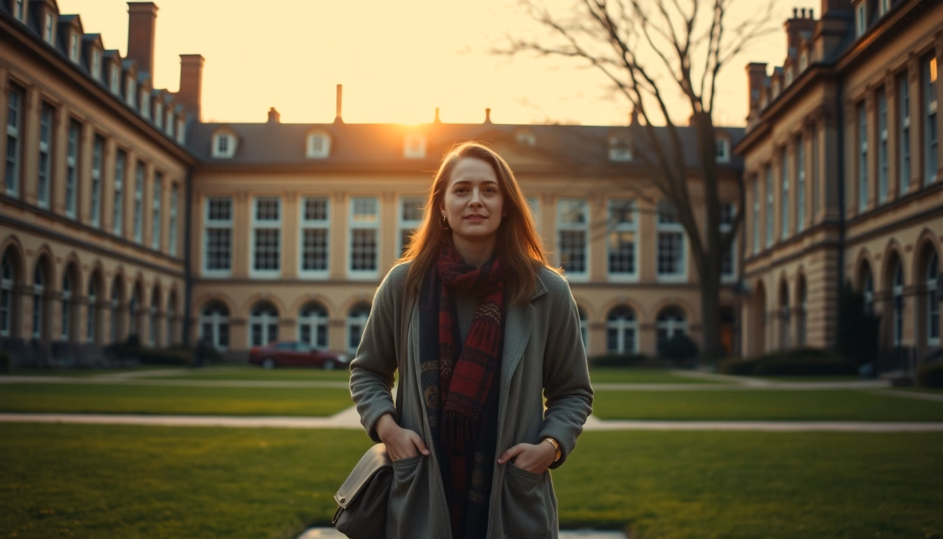 oxford college quad in editorial style