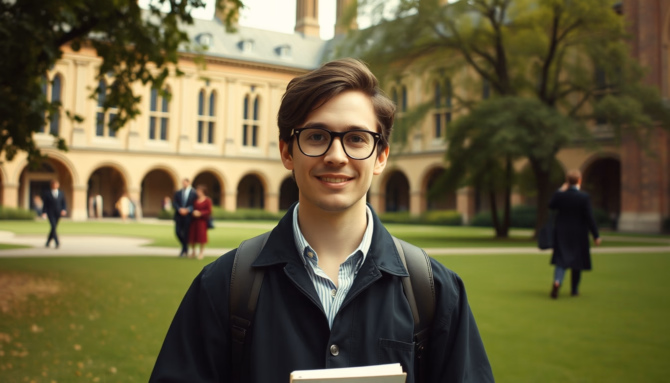 oxford college quad in editorial style