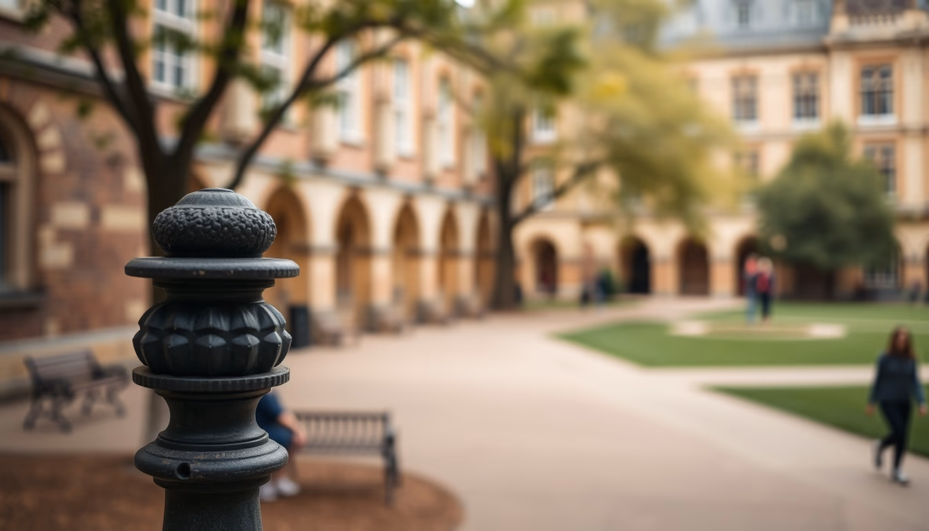 oxford college quad in editorial style
