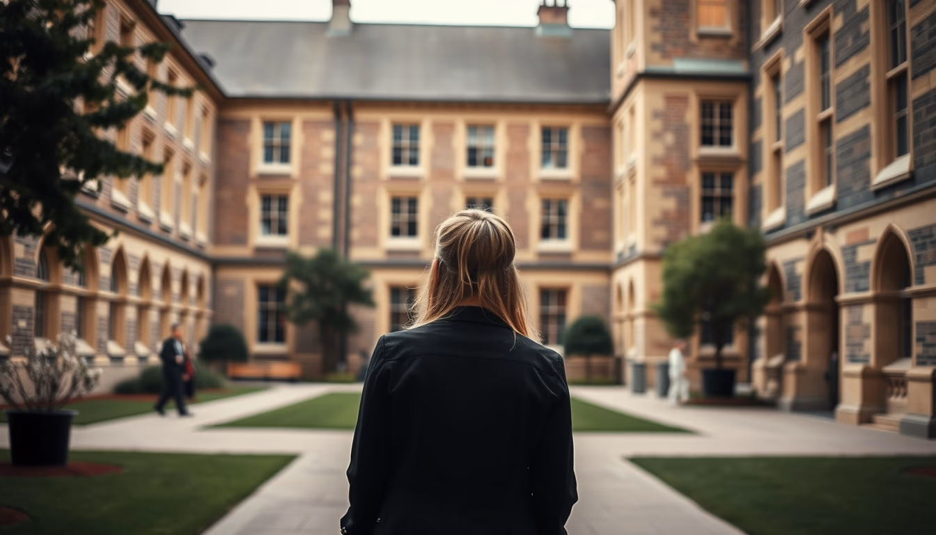 oxford college quad in editorial style
