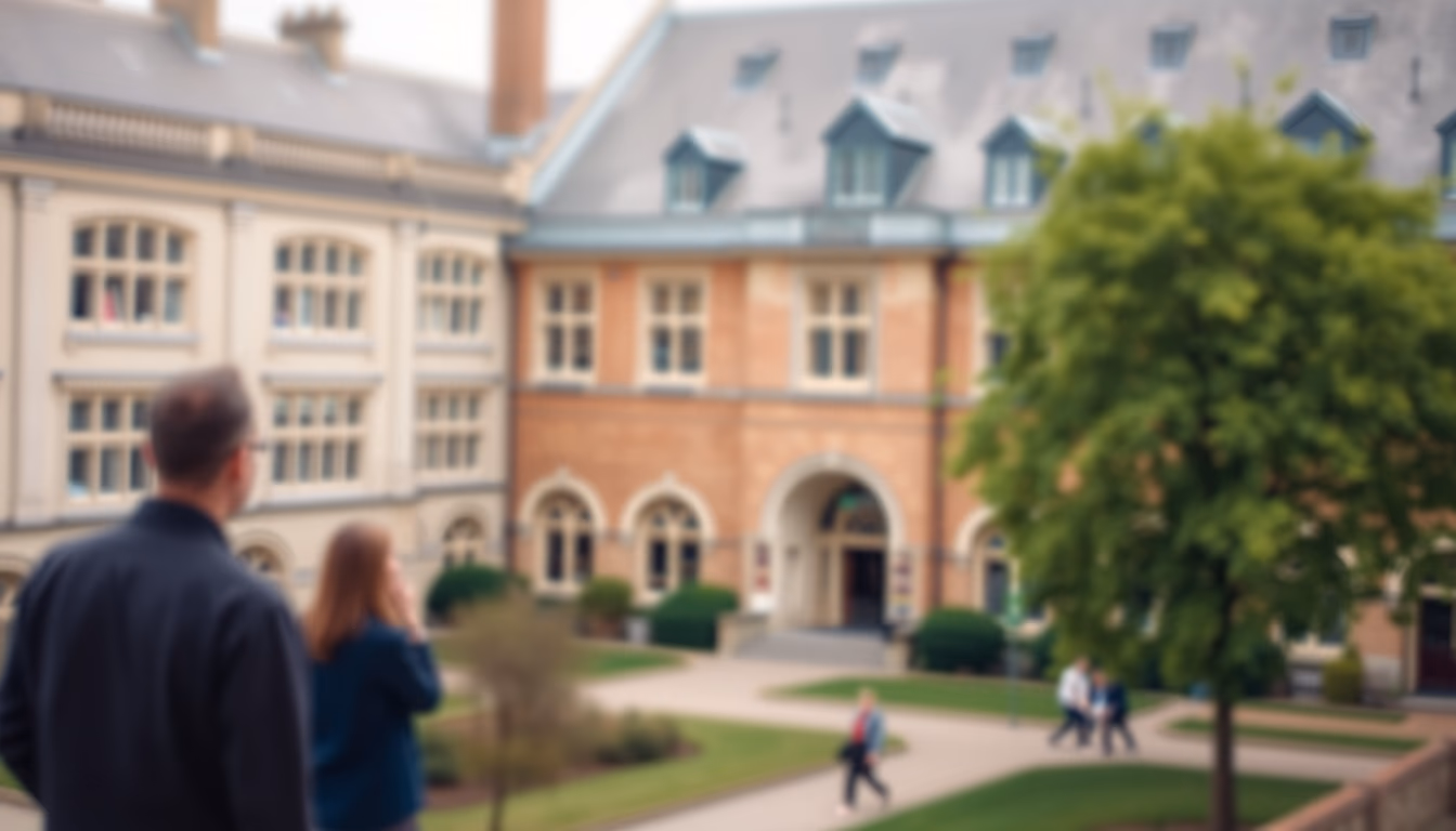 oxford college quad in editorial style