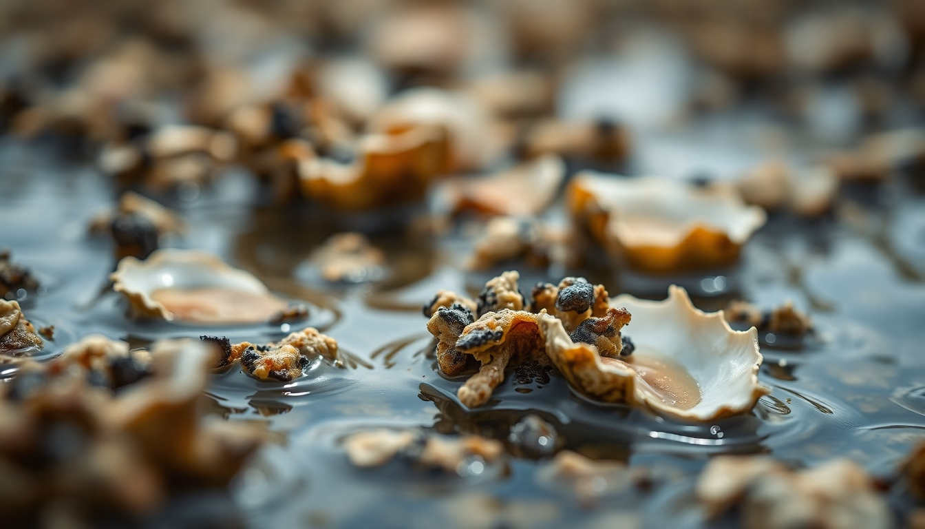 oyster farm bay in editorial style