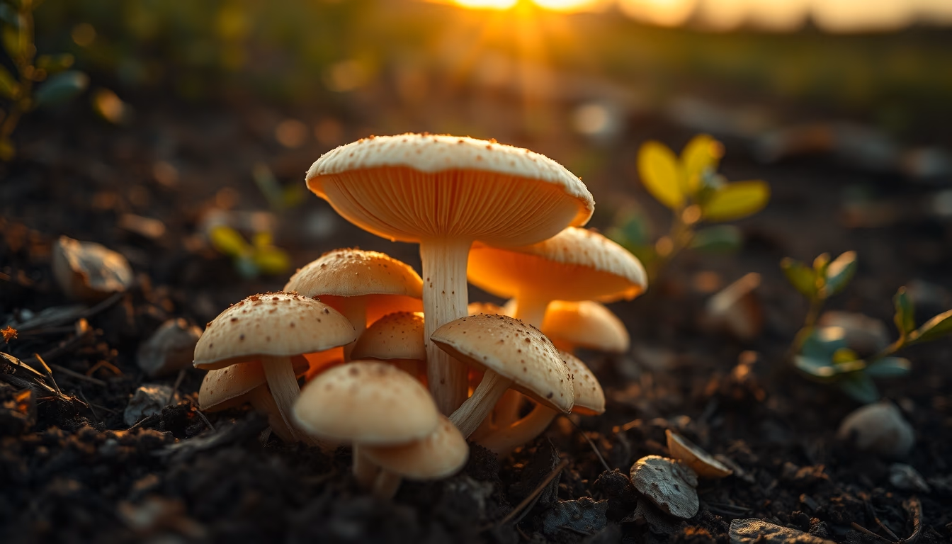 oyster mushroom growing in editorial style