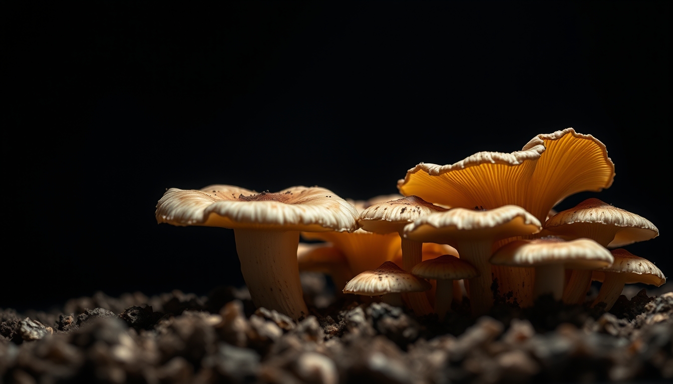 Oyster mushroom growing em estilo editorial