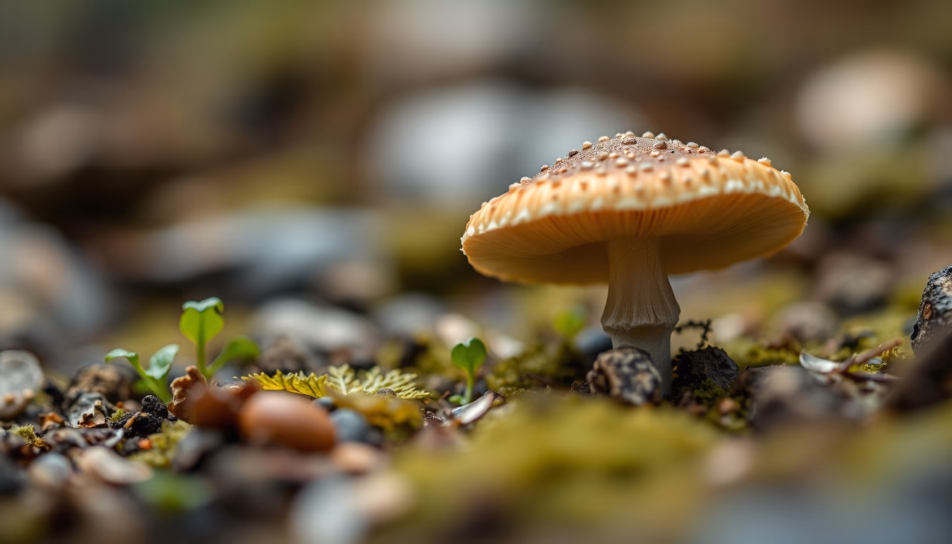oyster mushroom growing in editorial style