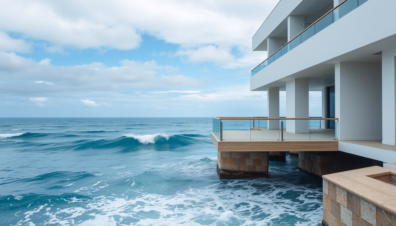 pacific ocean waves in editorial style