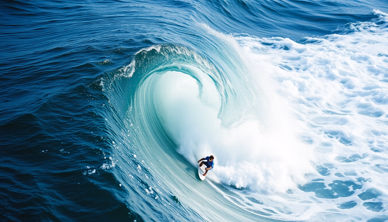 pacific ocean waves in editorial style