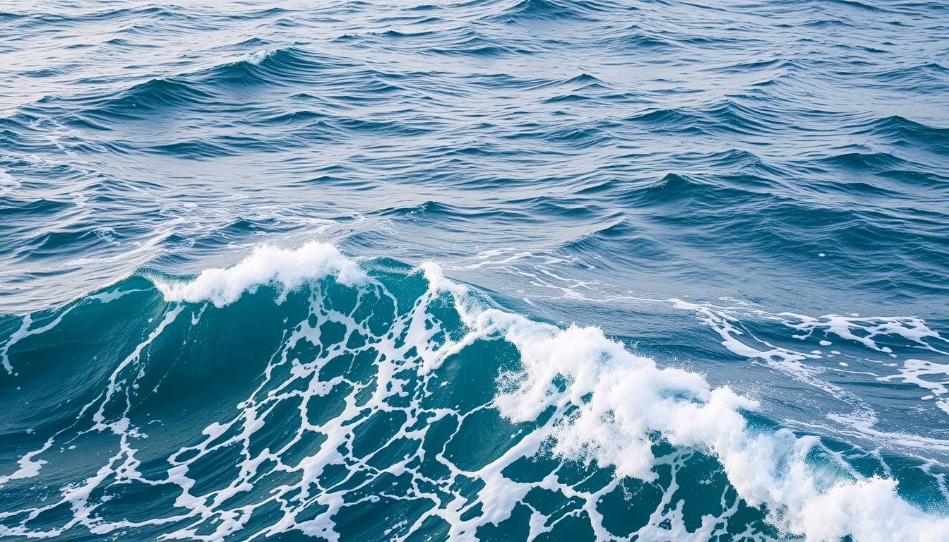 pacific ocean waves in editorial style