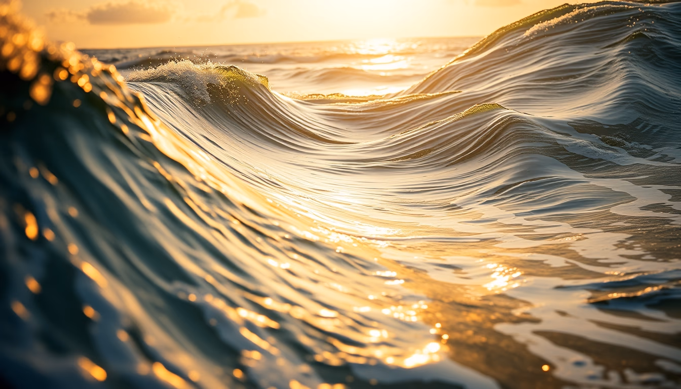 pacific ocean waves in editorial style