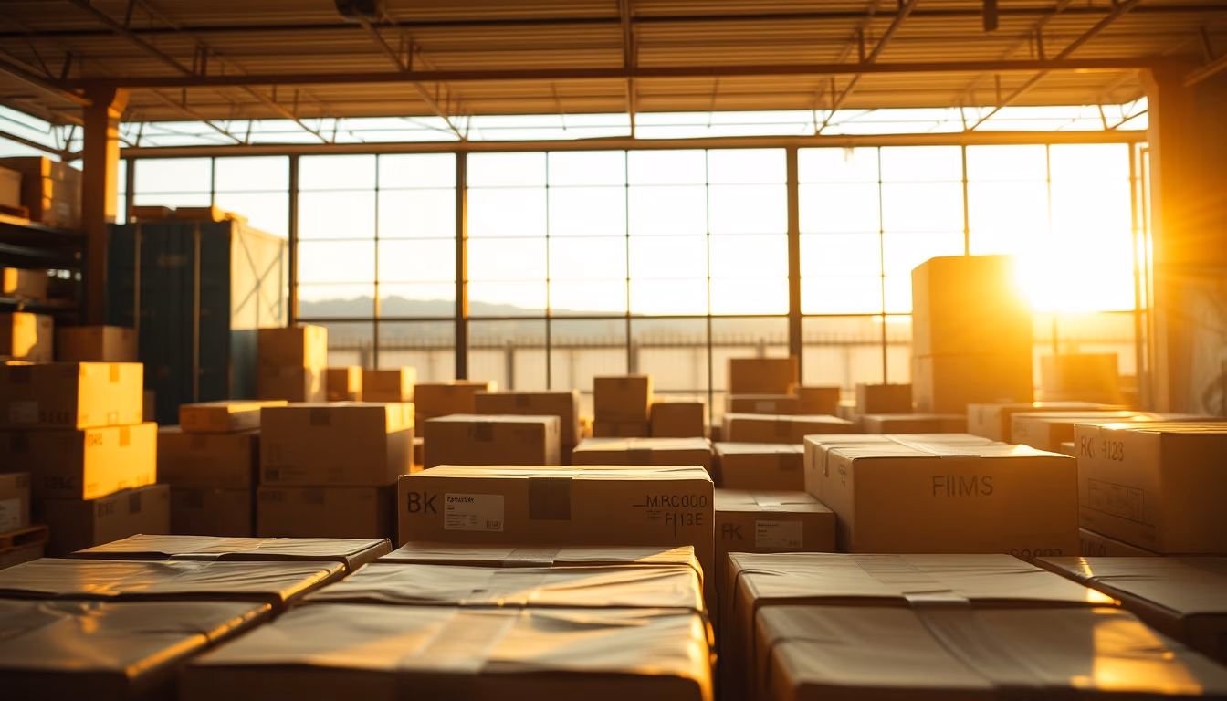 package boxes ready to ship in editorial style