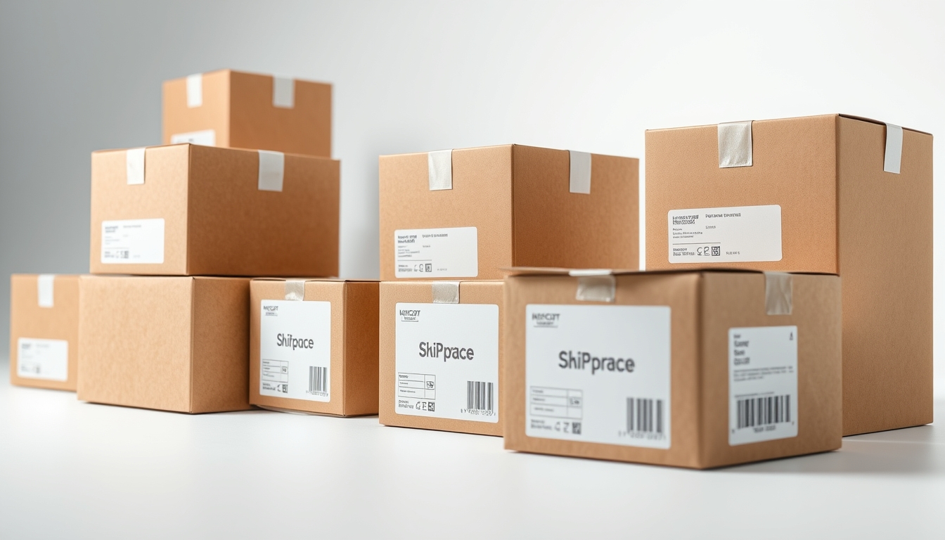 package boxes ready to ship in editorial style