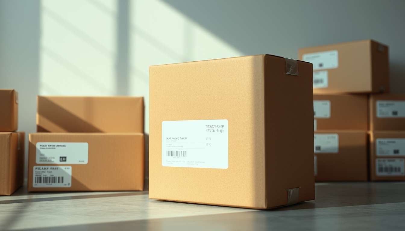 package boxes ready to ship in editorial style