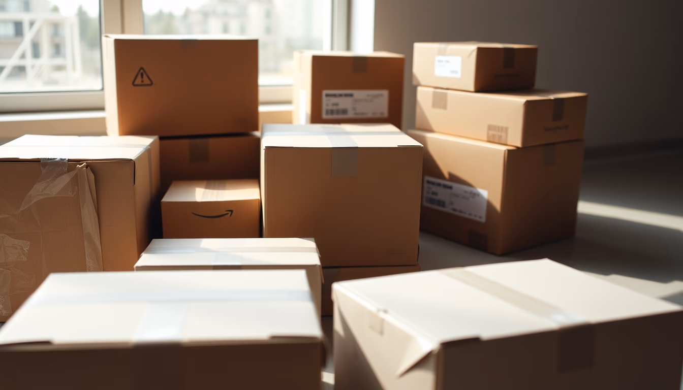 Package boxes ready to ship em estilo editorial