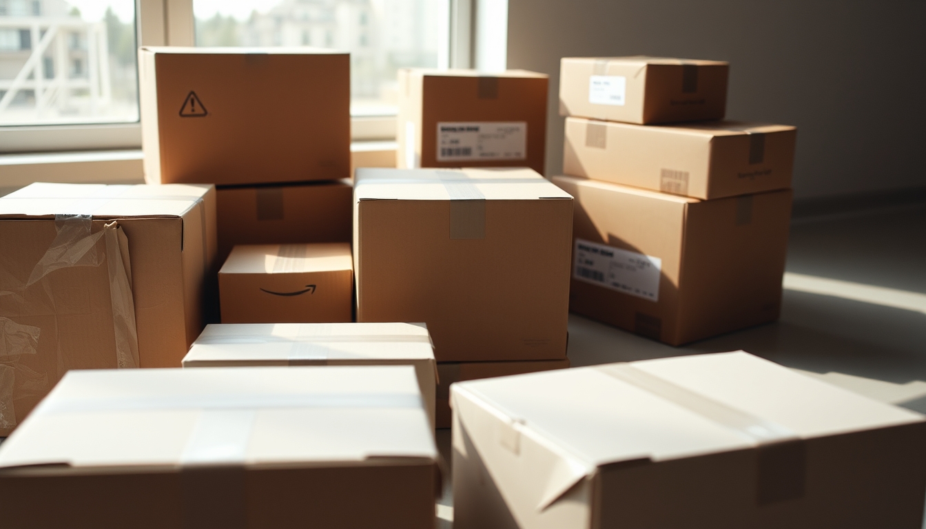 package boxes ready to ship in editorial style