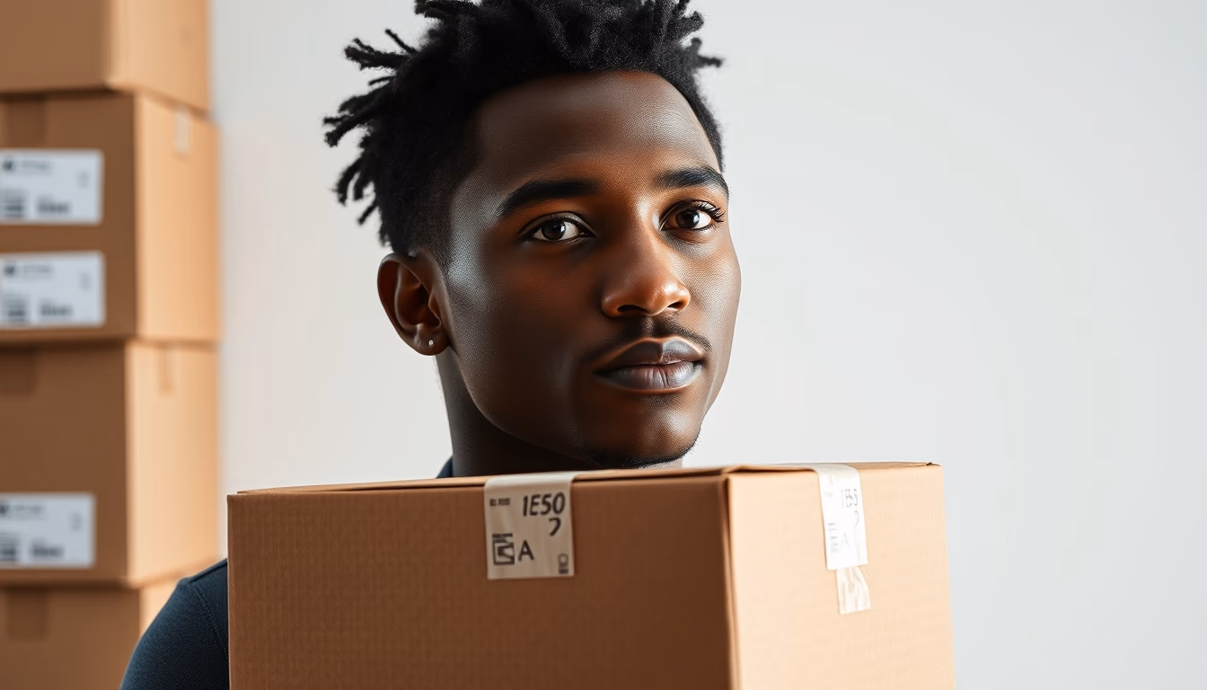 Package boxes ready to ship em estilo editorial