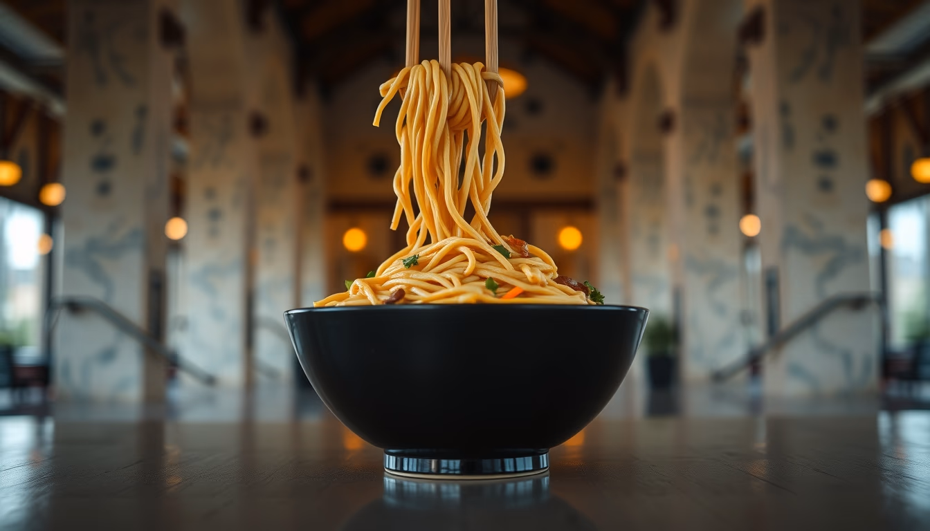 pad thai noodles in editorial style