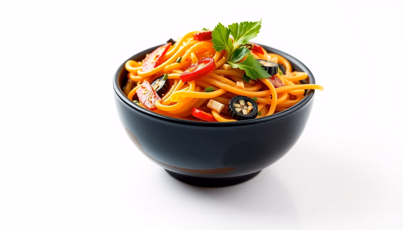 pad thai noodles in editorial style