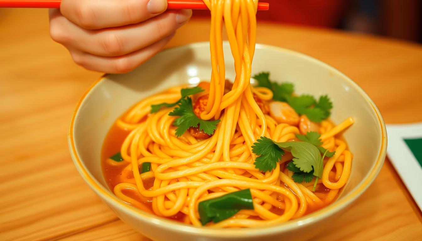 pad thai noodles in editorial style