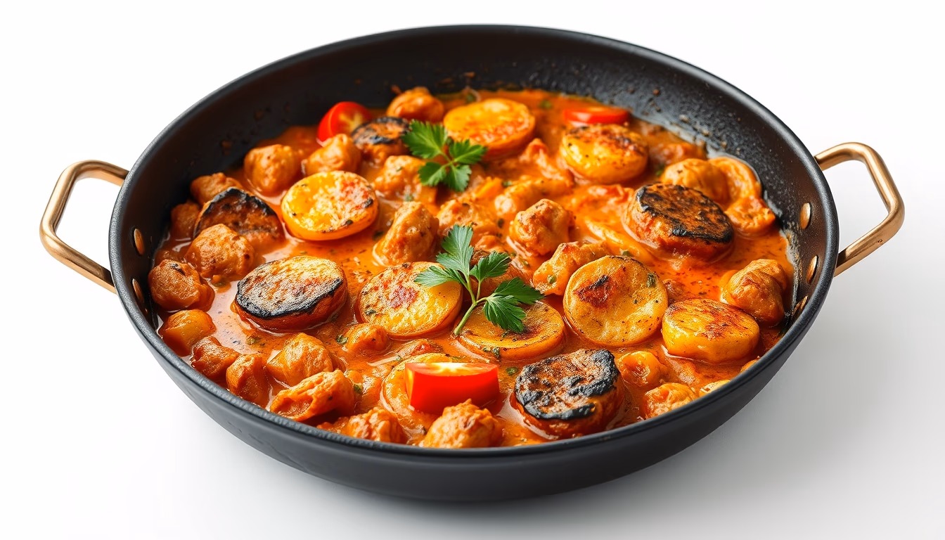 paella pan large in editorial style