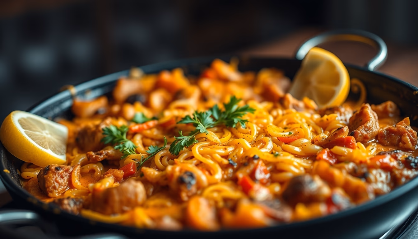 paella pan large in editorial style