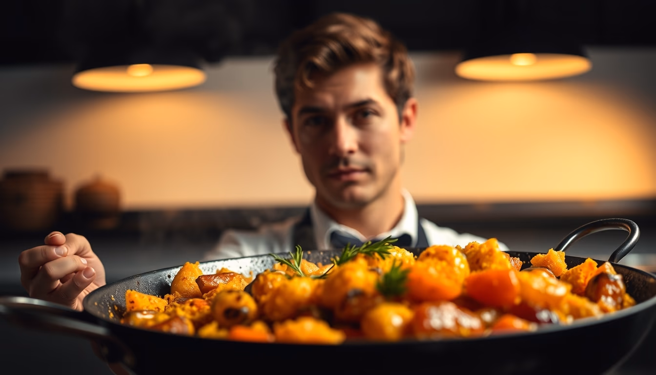 paella pan saffron in editorial style