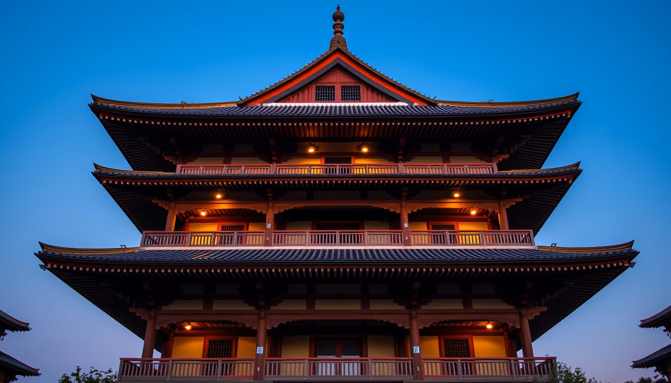 pagoda multiple stories in editorial style