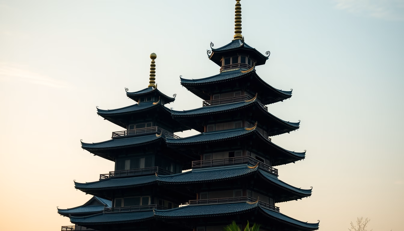 pagoda multiple stories in editorial style