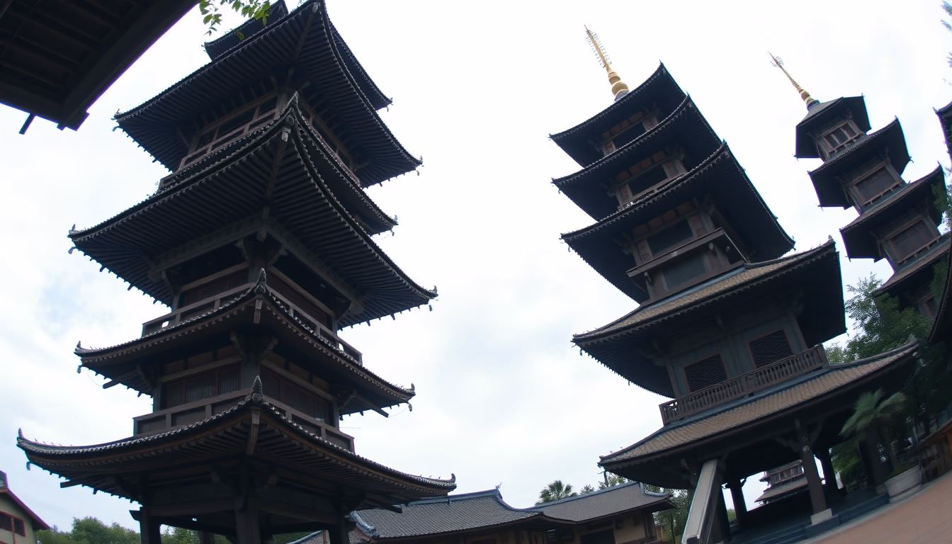 pagoda multiple stories in editorial style