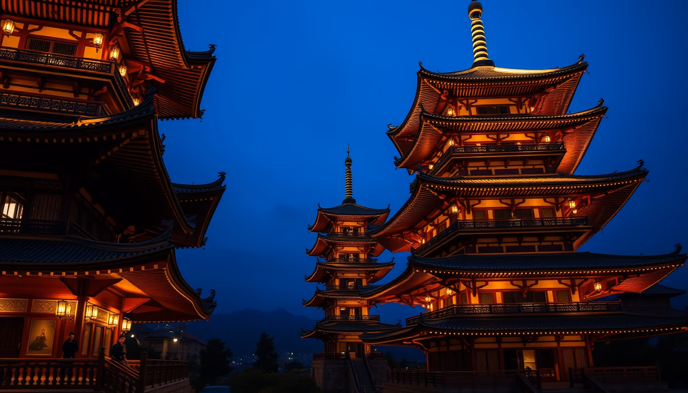 pagoda multiple stories in editorial style