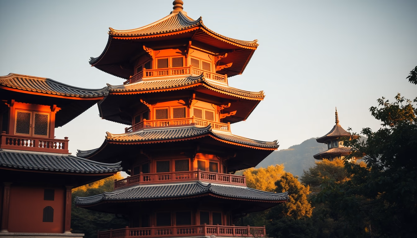 pagoda multiple stories in editorial style