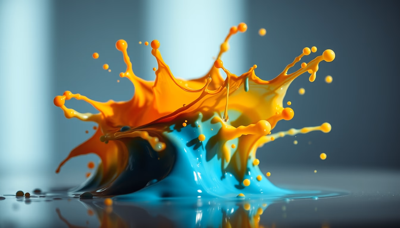 paint splash macro in editorial style