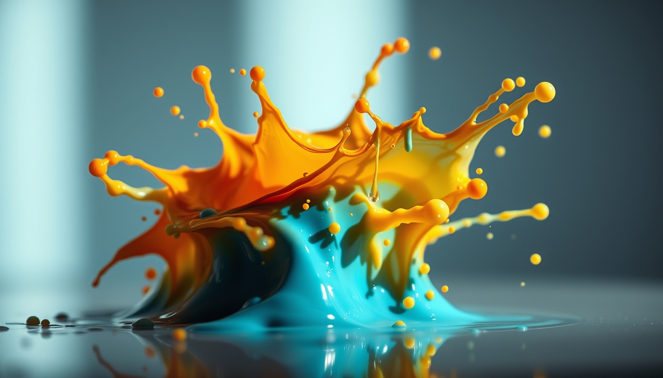 paint splash macro in editorial style