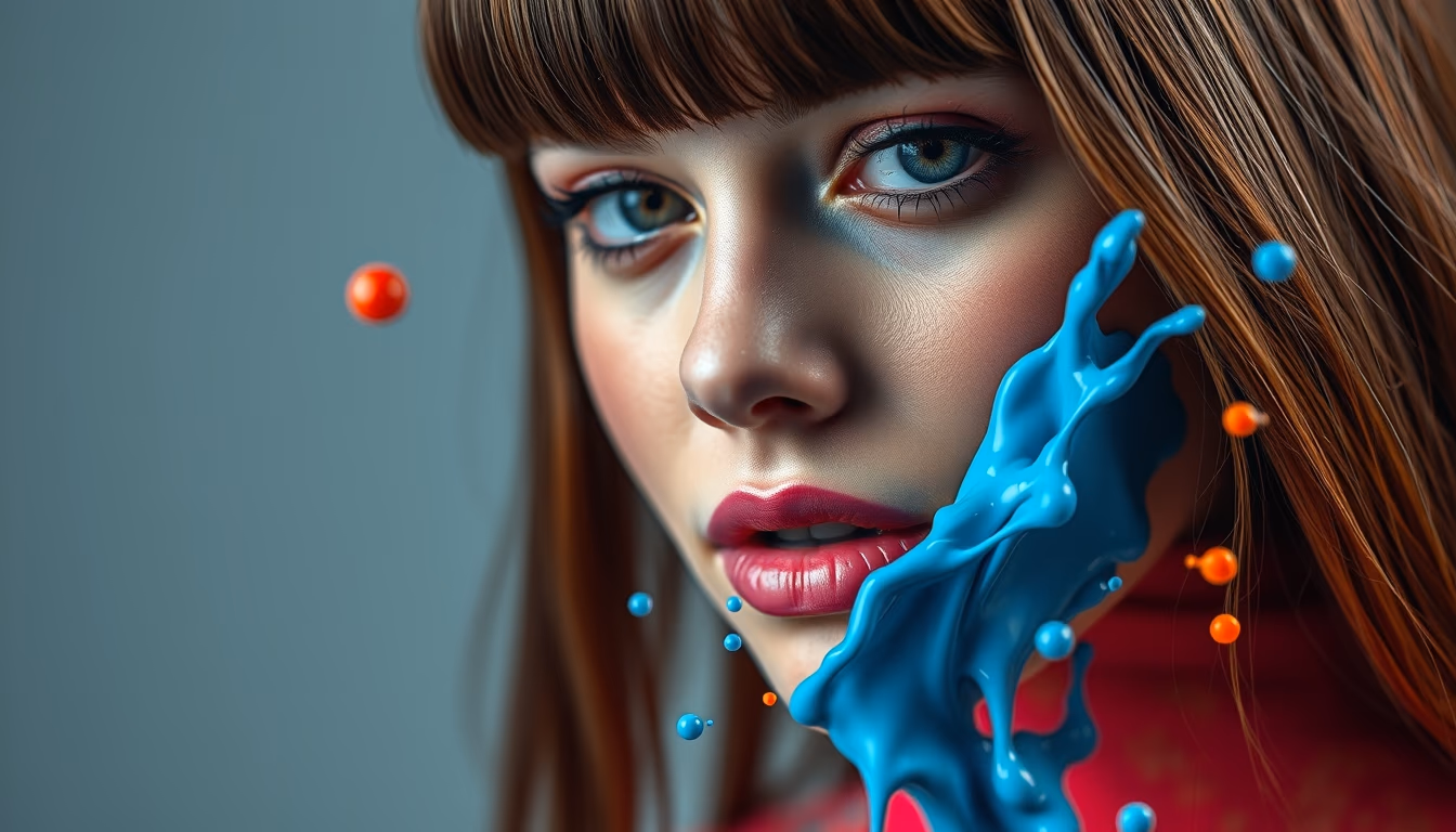 paint splash macro in editorial style