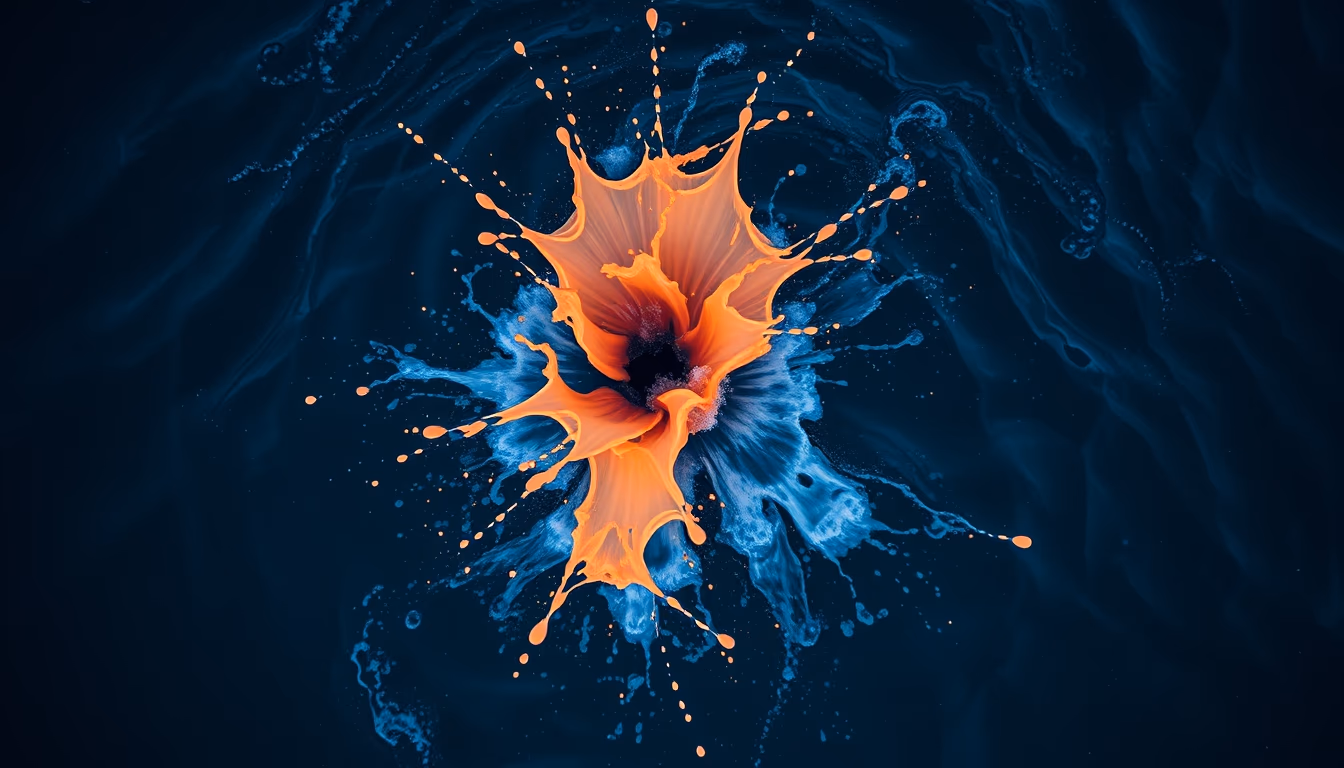 paint splash water in editorial style