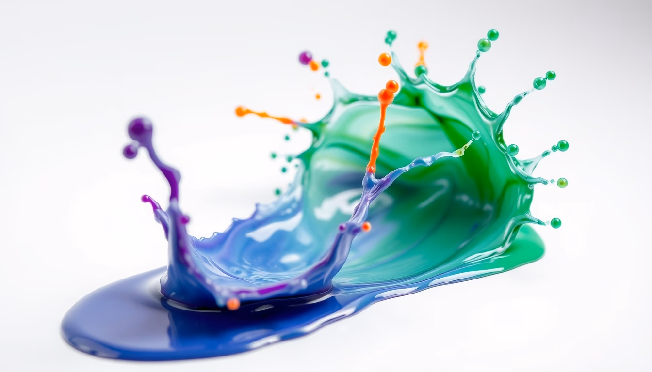 paint splash water in editorial style