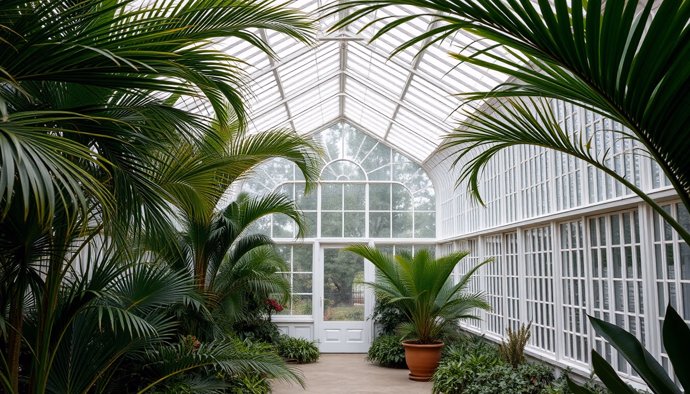 palm house botanical kew in editorial style