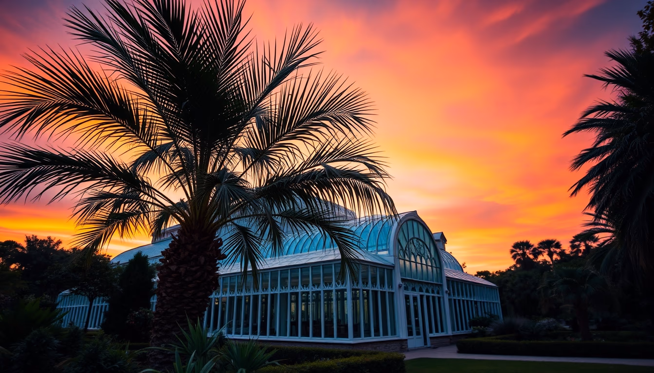 palm house botanical kew in editorial style