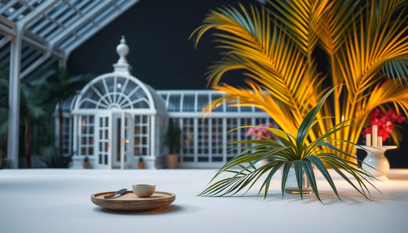 palm house botanical kew in editorial style