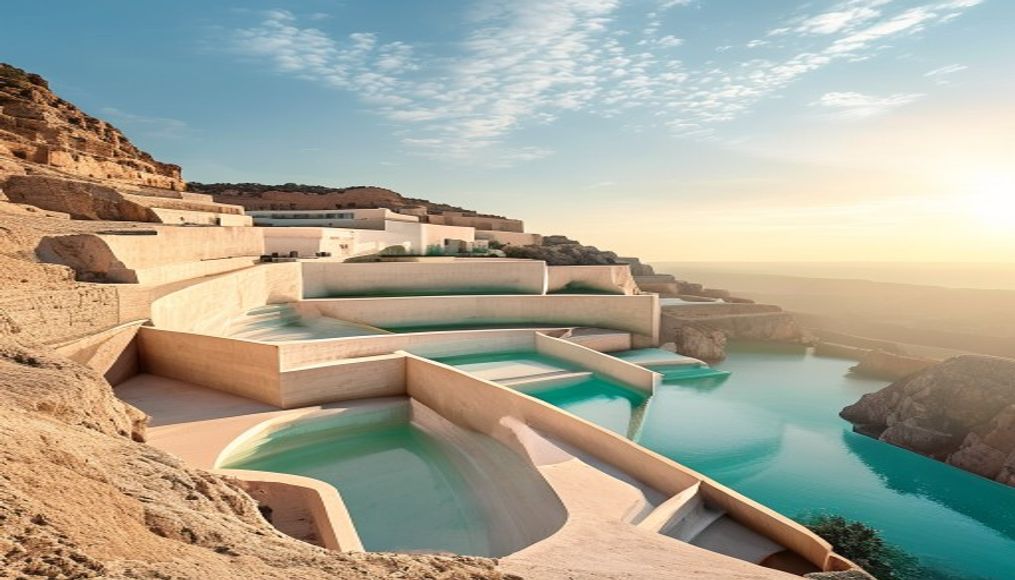 pamukkale terraces turkey in editorial style